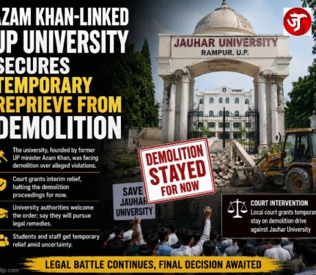 In a significant procedural intervention, the Moradabad Divisional Commissioner has granted interim relief to Mohammad Ali Jauhar University in Rampur, staying the Rampur Development Authority’s (RDA) July 15 order to demolish 38 of its 40 buildings. The decision, issued pending further hearing of the university trust’s appeal, underscores tensions between regulatory enforcement and institutional continuity in Uttar Pradesh.