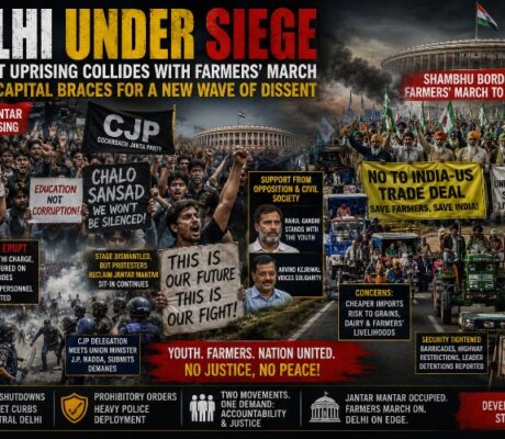 DELHI UNDER SIEGE: STUDENT UPRISING COLLIDES WITH FARMERS' MARCH AS THE CAPITAL BRACES FOR A NEW WAVE OF DISSENT