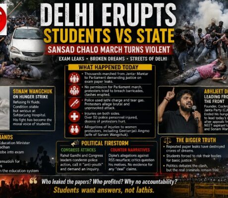 Sansad Chalo Turns Battleground: Police Force, Student Sacrifice, and Political Shadows Exposed