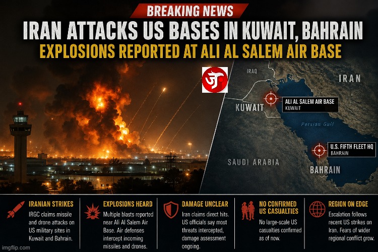 BIG BREAKING: Iran Strikes US-Linked Bases in Kuwait Bahrain as Middle ...