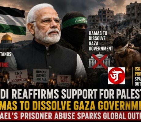 MODI REAFFIRMS SUPPORT FOR PALESTINE. MEANWHILE, ISRAEL'S PRISONER VIDEO SPARKS GLOBAL OUTRAGE