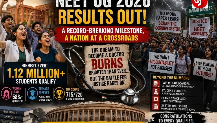 BREAKING: NEET UG 2026 RESULTS ARE OUT WITH OVER 1.12 MILLION STUDENTS QUALIFYING, THE HIGHEST NUMBER EVER RECORDED IN INDIA
