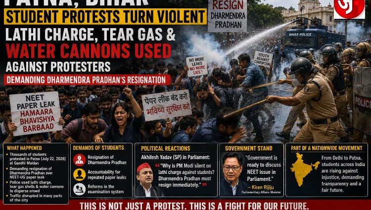 Patna Erupts: Police Use Lathi Charge, Tear Gas and Water Cannons as Student Anger Over NEET