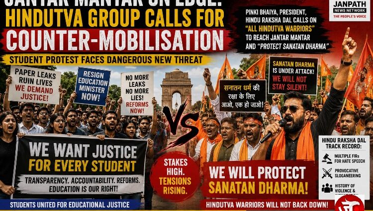 Hindutva Group Marches to Jantar Mantar to Counter Student Protest to Save Sanatan Dharma