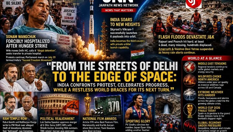 FROM THE STREETS OF DELHI TO THE EDGE OF SPACE: INDIA CONFRONTS PROTEST, CELEBRATES PROGRESS, WHILE A RESTLESS WORLD BRACES FOR ITS NEXT TURN.