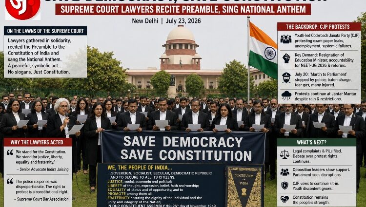 Supreme Court Lawyers Gather On the Lawns of Delhi to Recite the Preamble in a Stand for Democracy