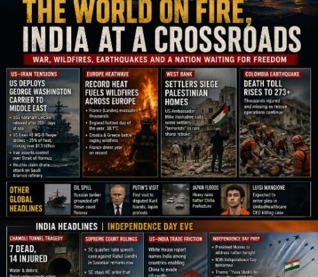 WAR, WILDFIRES, EARTHQUAKES AND A NATION AT THE CUSP OF INDEPENDENCE DAY