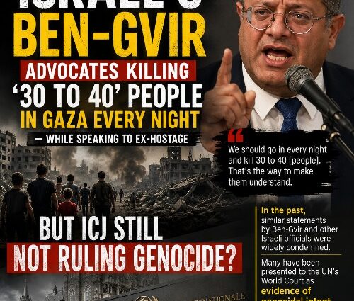 Israel’s Ben-Gvir Advocates Killing ‘30 to 40’ People in Gaza Every Night, But ICJ Still Not Ruling Genocide?