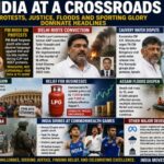 INDIA REELS FROM PROTESTS, APOLOGIES, JUSTICE, FLOODS AND SPORTING GLORY