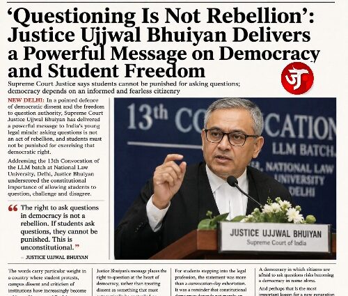 Questioning Is Not Rebellion’: Justice Ujjwal Bhuiyan Delivers a Powerful Message on Democracy and Student Freedom