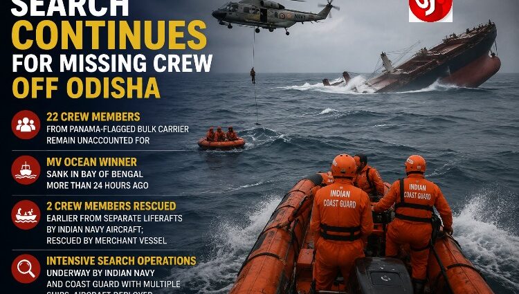 Search Intensifies for 22 Missing Crew After MV Ocean Winner Sinks in Bay of Bengal