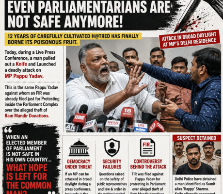 KNIFE SCARE AT MP Pappu Yadav’S PRESS MEET: ATTACK IN BROAD DAYLIGHT SHOCKS CAPITAL