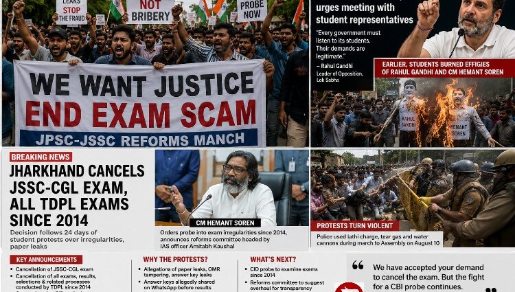 Jharkhand scraps JSSC-CGL, all TDPL exams since 2014 after 24-day student revolt