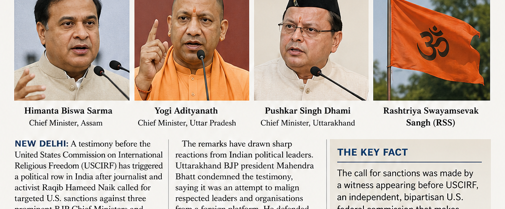 “SANCTION HIMANTA, YOGI, DHAMI AND RSS”: CALL AT U.S. HEARING TRIGGERS POLITICAL STORM