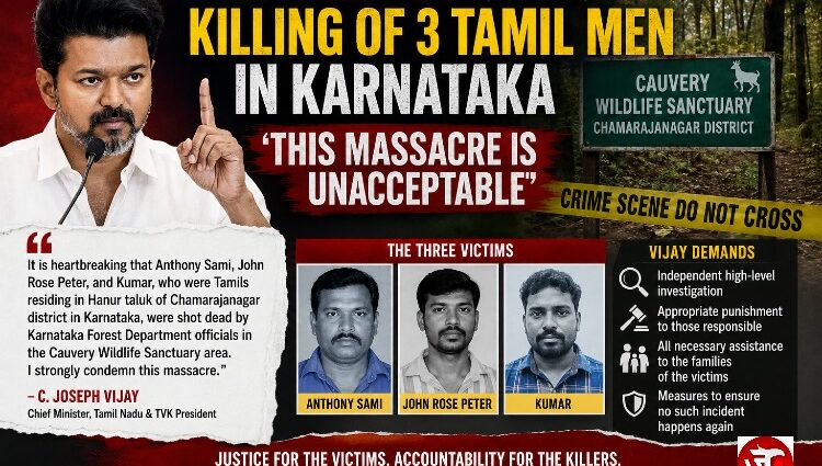 ‘This massacre is unacceptable’: Tamil Nadu CM Vijay demands probe into killing of three Tamils in Karnataka