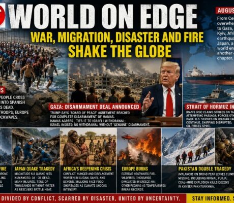 WAR, MIGRATION, HUNGER AND DISASTER OPEN AUGUST IN TURMOIL
