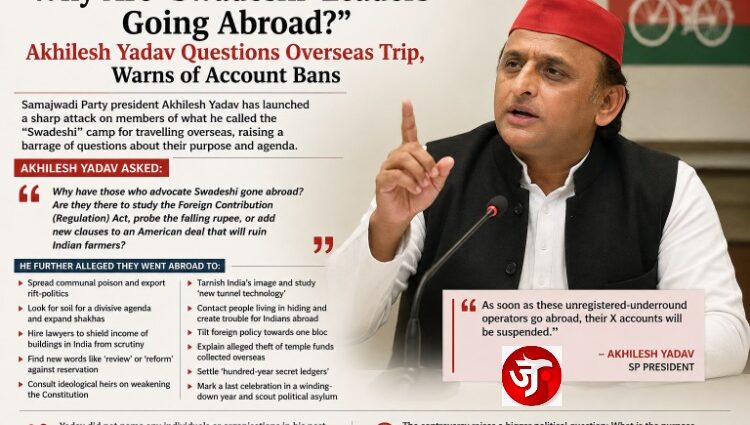 “Why Are the ‘Swadeshi’ Camp Going Abroad?”: Akhilesh Yadav Fires Off a Barrage of Questions