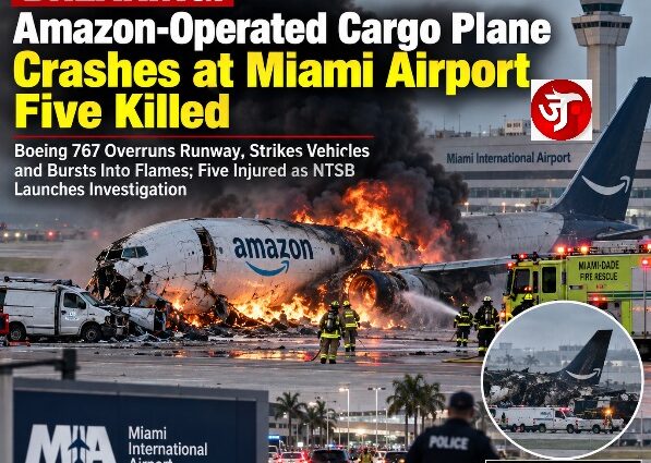 BREAKING: Amazon-Operated Cargo Plane Crashes at Miami Airport, Five Killed