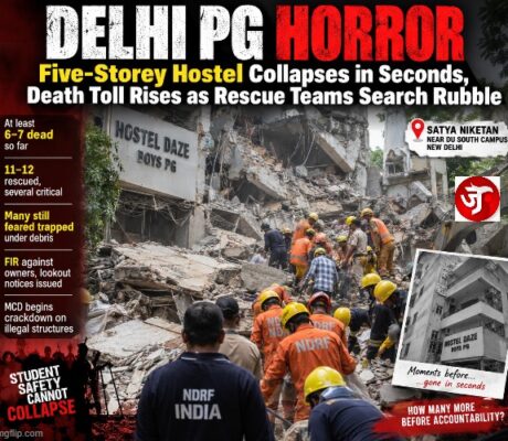 Delhi PG Horror: Five-Storey Hostel Collapses in Seconds, Death Toll Rises as Rescue Teams Search Rubble