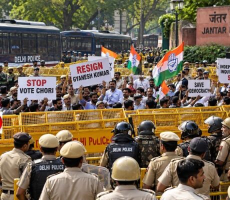 JANTAR MANTAR HEAVILY BARRICADED AS PROTESTS ERUPT OVER GYANESH KUMAR