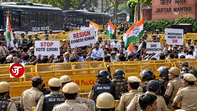 JANTAR MANTAR HEAVILY BARRICADED AS PROTESTS ERUPT OVER GYANESH KUMAR