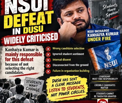 NSUI’s DUSU DEFEAT: KANHAIYA KUMAR UNDER SCRUTINY
