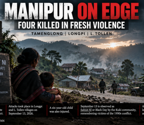 MANIPUR ON EDGE: FOUR KILLED AS FRESH VIOLENCE ERUPTS IN TAMENGLONG AND NONEY