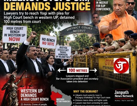 "Bench Nahi to Vote Nahi” Demonstrations at The Meerut Court