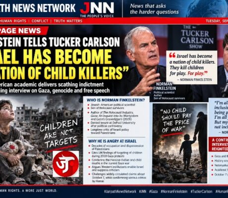 Norman Finkelstein tells Tucker Carlson Israel has become “a nation of child killers”