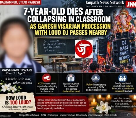 7-year-old dies after collapsing in Balrampur classroom as loud Ganesh Visarjan procession passes nearby