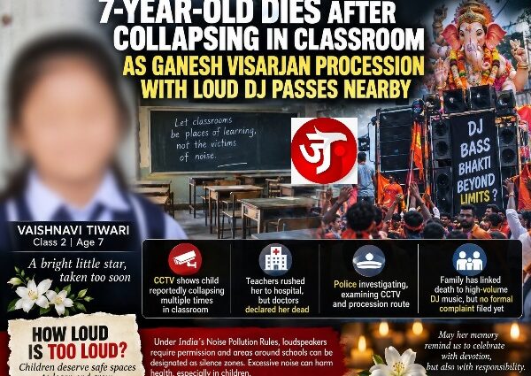 7-year-old dies after collapsing in Balrampur classroom as loud Ganesh Visarjan procession passes nearby