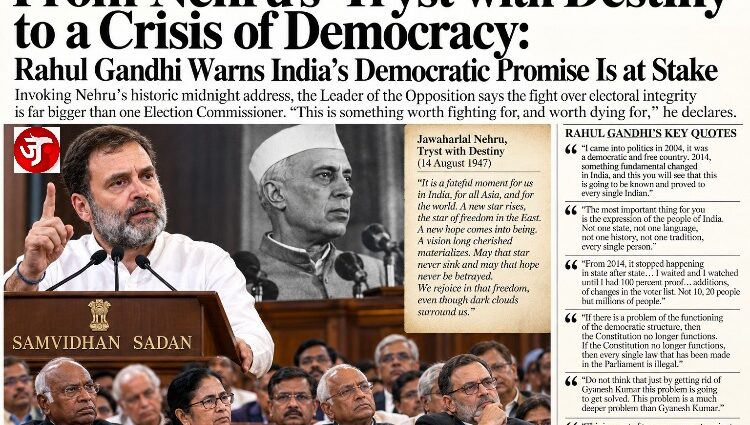 From Nehru’s ‘Tryst with Destiny’ to a Crisis of Democracy: Rahul Gandhi Says, "Please understand that this is an act of treason!"
